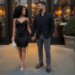 Active USA Spaghetti Strap Adjustable Side Ruched SZ L NWOT